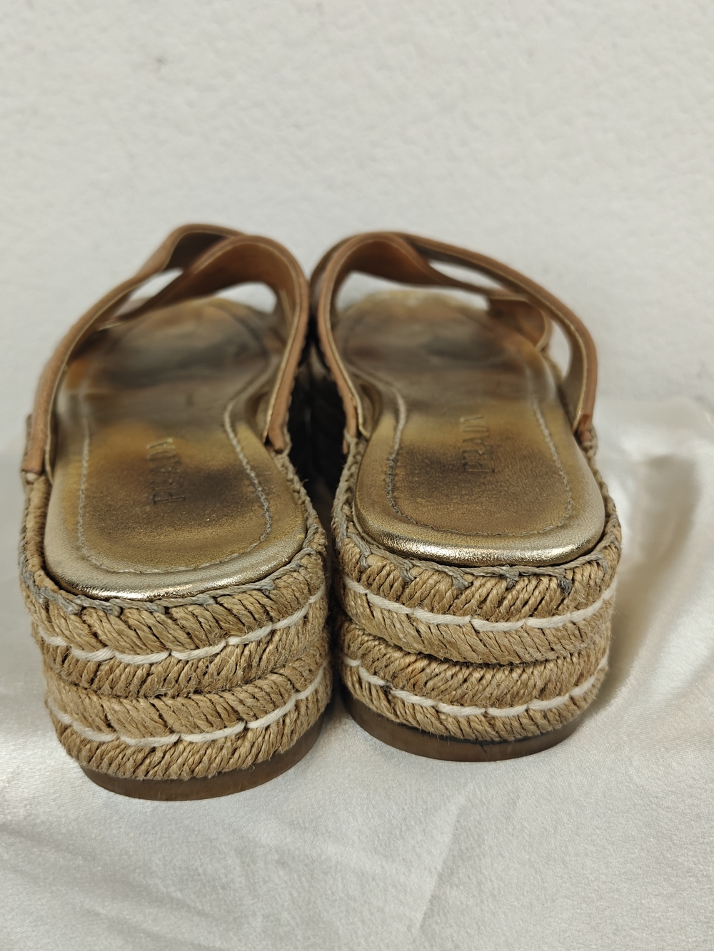 Prada Colorblock Leather Espadrille Platform Sandals | Euro Chic Statement 6.5 - Picture 6 of 13